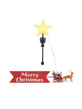 Mr. Christmas Animated Tree Topper With Santa's Sleigh & Star Plug-In Red & Gree
